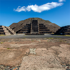Teotihuacan Pyramid of the Moon at the end of the Avenue of the Dead